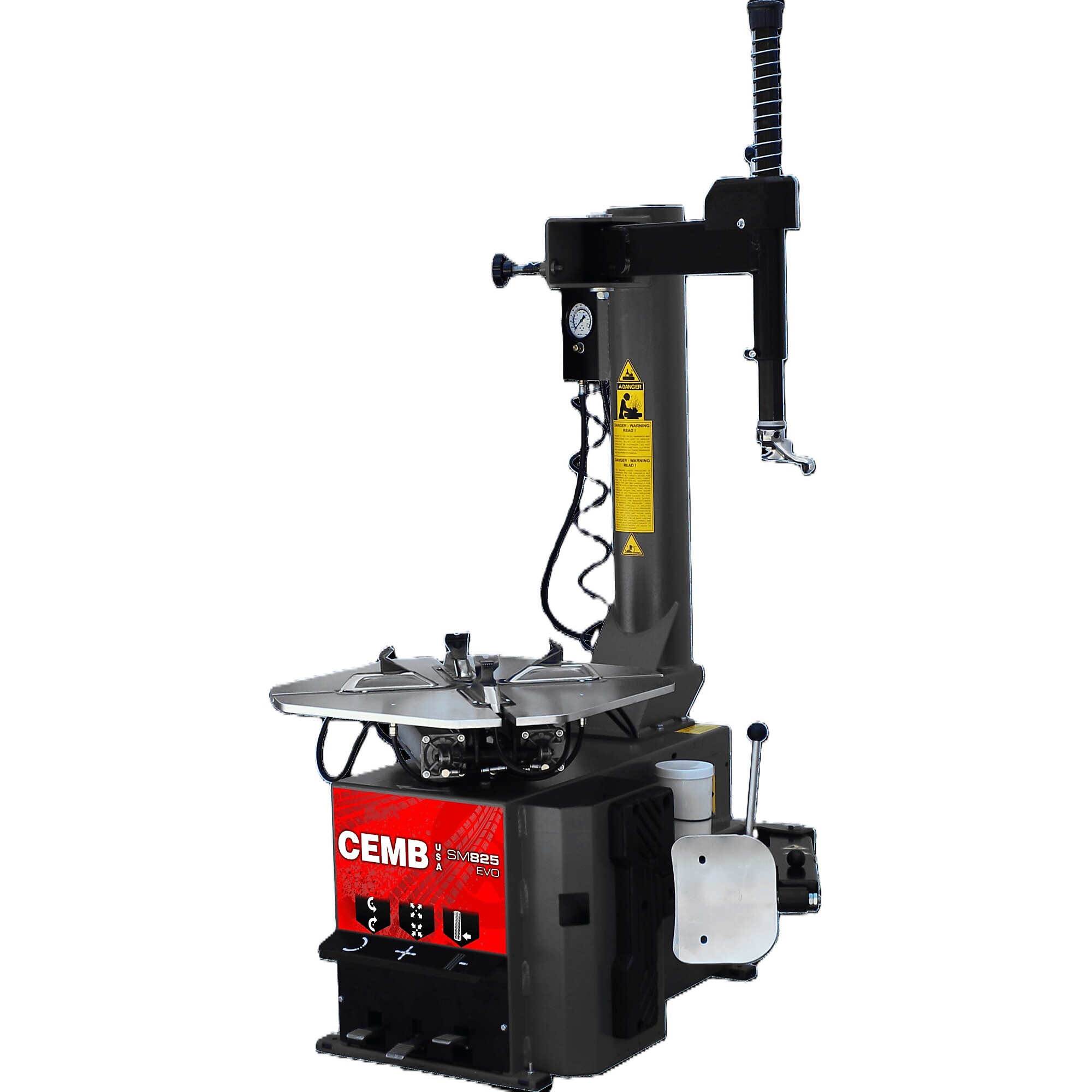 CEMB, Professional Swing-Arm Tire Changer, Elect/Air, Power Type Electric, Control Type Foot Pump, Volts 110 Model# SM825EVO